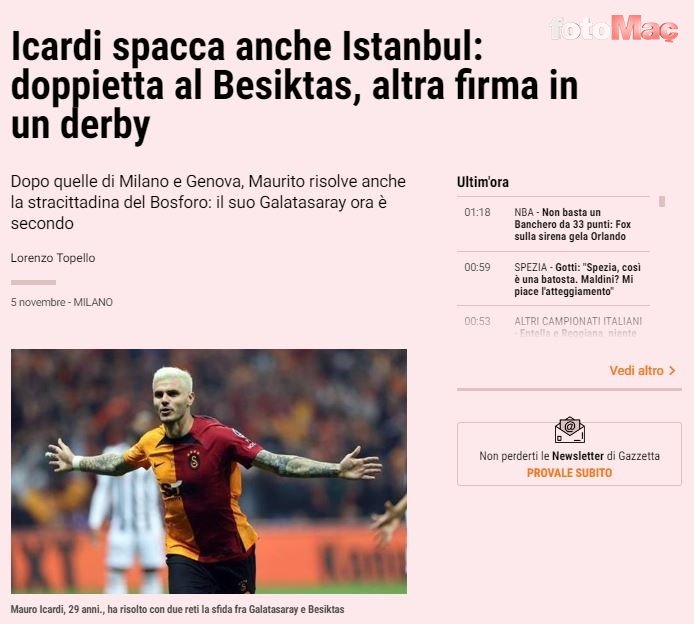 GALATASARAY HABERLERİ - Mauro Icardi'nin Beşiktaş'a attığı goller dünya basınında yankılandı!