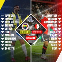 <p>UEFA Şampiyonlar Ligi 3. Ön Eleme Turu rövanş maçında Fenerbahçe, Hollanda ekibi Feyenoord ile kozlarını paylaşıyor. Hollanda'da oynanan ilk maçta 2-1 mağlup olan sarı-lacivertliler, Kadıköy'deki taraftar desteğiyle turu çevirmek için sahaya çıkıyor. Temsilcimizin kritik mücadelesini haberimizden canlı olarak takip edebilirsiniz.</p>

<p><strong><span style="color:#0000FF"><span style="background-color:#FFFF00">FENERBAHÇE-FEYENOORD MAÇI İLK 11'LER</span></span></strong></p>

<p><strong>Fenerbahçe: </strong>İrfan Can, Semedo, Mert Müldür, Skriniar, Oosterwolde, Fred, Amrabat, Szymanski, Brown, Duran, En-Nesyri</p>

<p><strong>Feyenoord: </strong>Wellenreuther, Lotomba, Ahmedhodzic, Watanabe, Bos, Timber, Hwang, Steijn, Moussa, Sauer, Ueda</p>

<p><strong><span style="color:#0000FF"><span style="background-color:#FFFF00">FENERBAHÇE-FEYENOORD MAÇI NE ZAMAN, SAAT KAÇTA, HANGİ KANALDA?</span></span></strong></p>

<p>Fenerbahçe-Feyenoord maçı 12 Ağustos Salı günü saat 20.00'de başladı. Karşılaşma Exxen ekranlarından canlı yayınlanıyor.</p>

<p><a href="https://www.fotomac.com.tr/canli-skor/2025/08/12/uefa-sampiyonlar-ligi-25-26/fenerbahce-feyenoord_rotterdam-maci-62199248" target="_blank"><img alt="" src="https://iftm.tmgrup.com.tr/2025/08/12/fenerbahce-feyenoord-canli-1755017171951.gif" title="fenerbahce-feyenoord-canli-1755017171951.gif"></a></p>

<div class="ContentRelation ftm" relation-id="21aaeea3-c9ba-400d-95ae-715009401813" slave-id="8ef8b310-9c57-491d-91a3-979d6f6ffe09" template="76" title="fenerbahcenin-golu-ofsayta-takildi" type="HABER">
<div class="news-similar blue">
<div class="pic-area"><a href="/fenerbahce/2025/08/12/fenerbahcenin-golu-ofsayta-takildi"><img src="https://iaftm.tmgrup.com.tr/8cddf0/176/105/0/0/800/477?u=https://iftm.tmgrup.com.tr/2025/08/12/fenerbahcenin-golu-ofsayta-takildi-1755020113364.jpeg" style="height:105px; width:176px"> </a></div>
<a class="news-title" href="/fenerbahce/2025/08/12/fenerbahcenin-golu-ofsayta-takildi"><span class="title-wrapper"> <span> Fenerbahçe'nin golü ofsayta takıldı! </span> <span class="read-more"> <span href="/fenerbahce/2025/08/12/fenerbahcenin-golu-ofsayta-takildi"> Devamını Oku <i class="flatWeb flaticon-next"></i> </span> </span> </span> <span class="next-news"> <span href="/fenerbahce/2025/08/12/fenerbahcenin-golu-ofsayta-takildi"> BUNU DA OKU <i class="flatWeb flaticon-comment"></i> </span> </span> </a></div>
</div>

<p><strong><span style="color:#0000FF"><span style="background-color:#FFFF00">EN AZ 2 FARK</span></span></strong></p>

<p>Sarı-lacivertliler, geçtiğimiz hafta 2-1 kaybettiği rakibini taraftarı önünde mağlup ederek tur biletini almak istiyor. Kanarya, müsabakadan iki farklı üstünlükle ayrılması halinde tur atlayacak. Fenerbahçe'nin 1 farklı kazanması durumunda ise uzatmalar, eşitlik bozulmaması durumunda ise seri penaltı atışlarına geçilecek.</p>

<p><strong><span style="color:#0000FF"><span style="background-color:#FFFF00">FEYENOORD İLE 6. RANDEVU</span></span></strong></p>

<p>Fenerbahçe, Hollanda ekibi Feyenoord ile 6. kez karşılaşıyor. İki ekip ilk olarak 2002-2003 sezonu öncesi Şampiyonlar Ligi 3. tur elemesinde kozlarını paylaşırken, Rotterdam ekibi 1-0 ve 2-0'lık skorlarla tur atlayan taraf oldu. 2016-2017 sezonunda ise Avrupa Ligi grup aşamasında karşılaşan taraflar arasında oynanan maçlarda Fenerbahçe üstünlük kurdu. İstanbul'da Emenike'nin golüyle 3 puana ulaşan sarı-lacivertliler, deplasmanda da Moussa Sow'un golüyle sahadan galibiyetle ayrıldı. Bu sezon da 6 Ağustos günü Rotterdam'da oynanan müsabakada kırmızı-beyazlılar uzatma dakikalarında bulduğu golle 2-1 kazandı.</p>

<p><strong><span style="color:#0000FF"><span style="background-color:#FFFF00">UEFA KADROSU</span></span></strong></p>

<p>Teknik Direktör Jose Mourinho'nun listeye dahil ettiği 24 isim şöyle:</p>

<p>İrfan Can Eğribayat, Dominik Livakovic, Tarık Çetin, Çağlar Söyüncü, Alexander Djiku, Yiğit Efe Demir, Mert Müldür, Jayden Oosterwolde, Nelson Semedo, Milan Skriniar, Yusuf Akçiçek, İsmail Yüksek, Fred, İrfan Can Kahveci, Levent Mercan, Bartuğ Elmaz, Archie Brown, Sofyan Amrabat, Sebastian Szymaski, Oğuz Aydın, Talisca, Jhon Duran, Youssef En-Nesyri ve Cenk Tosun.</p>