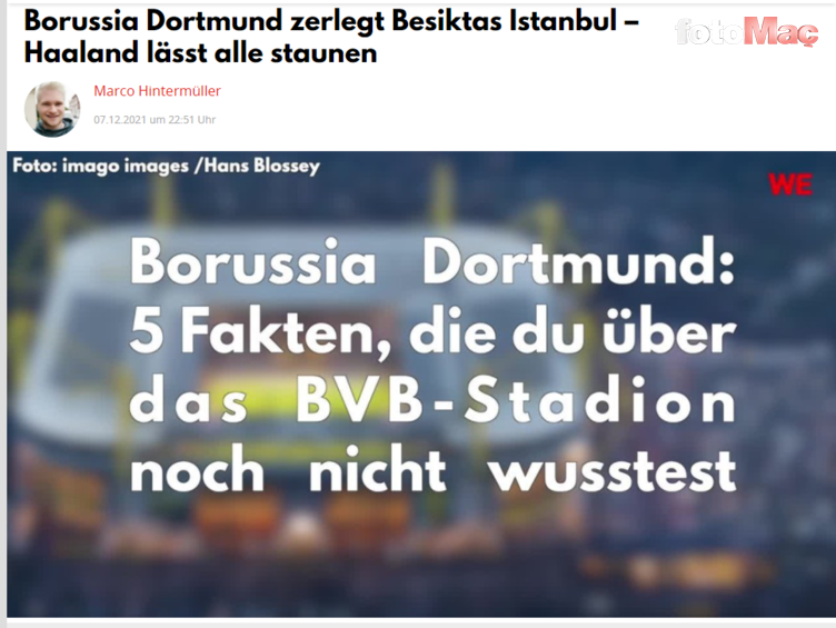 Alman basını Borussia Dortmund Beşiktaş maçını böyle gördü