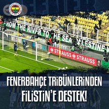 Fenerbahçe tribünlerinden Filistin'e destek!
