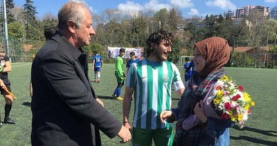 Yeşil sahada sürpriz evlenme teklifi