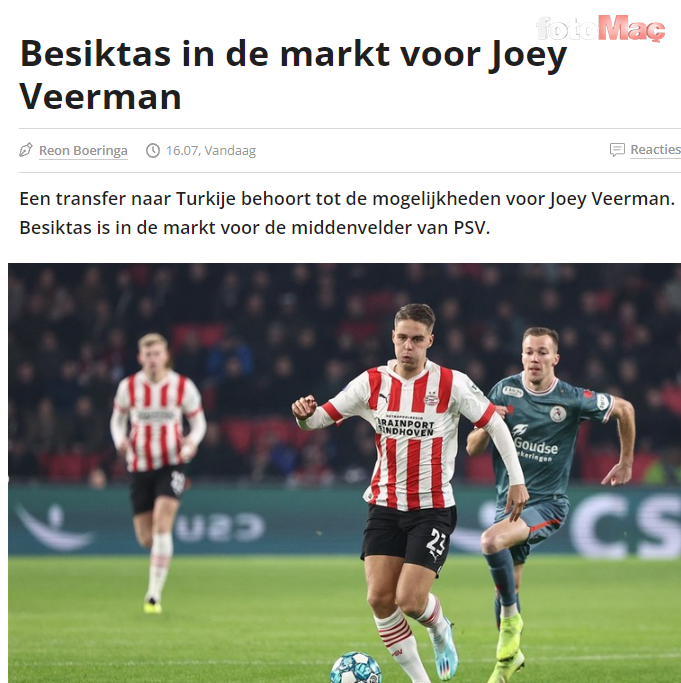 Kartal'a Hollandalı dinamo! Beşiktaş Joey Veerman transferi için harekete geçti