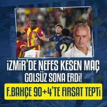 <p>Trendyol Süper Lig'de heyecan başladı. Fenerbahçe ligdeki ilk maçında deplasmanda Göztepe ile kozlarını paylaştı.</p>

<p>Kanarya bu maçtan 0-0'lık skorla beraberlikle ayrıldı.</p>

<p>Karşılaşmanın ilk yarısında gol sesi çıkmadı ve iki takım soyunma odasına 0-0'lık skorla beraberlikle gitti.</p>

<p>İkinci yarıda dakikalar 61'i gösterirken Göztepe'den Juan gördüğü 2. sarı karttan kırmızı kartla oyun dışı kaldı.</p>

<div class="ContentRelation ftm" data-close-button="true" relation-id="2fc2bf4d-f396-41c2-912e-3a40acf1801c" slave-id="d26278e0-eb2c-4508-88be-d35b2649eb20" template="78" title="goztepe-fenerbahce-macinda-kirmizi-kart" type="HABER">
<div class="news-similar red">
<div class="pic-area"><a href="/fenerbahce/2025/08/16/goztepe-fenerbahce-macinda-kirmizi-kart"><img src="https://iaftm.tmgrup.com.tr/e47f3b/176/105/0/78/800/556?u=https://iftm.tmgrup.com.tr/2025/08/16/goztepe-fenerbahce-macinda-kirmizi-kart-1755374836303.jpeg" style="height:105px; width:176px"> </a></div>
<a class="news-title" href="/fenerbahce/2025/08/16/goztepe-fenerbahce-macinda-kirmizi-kart"><span class="title-wrapper"> <span> F.Bahçe maçında kırmızı kart! </span> <span class="read-more"> <span href="/fenerbahce/2025/08/16/goztepe-fenerbahce-macinda-kirmizi-kart"> Devamını Oku <i class="flatWeb flaticon-next"></i> </span> </span> </span> <span class="next-news"> <span href="/fenerbahce/2025/08/16/goztepe-fenerbahce-macinda-kirmizi-kart"> BUNU DA OKU <i class="flatWeb flaticon-comment"></i> </span> </span> </a></div>
</div>

<p> </p>

<p>Ardından Göztepe yedek kulübesinde İsmail Köybaşı hakeme yaptığı itirazlar nedeniyle önce sarı kart ardından kırmızı kart cezası gördü.</p>

<p>Mücadelenin 86. dakikasında bu kez Fenerbahçe'den Jayden Oosterwolde 2. sarıdan gördüğü kırmızı kartla oyun dışı kaldı.</p>

<div class="ContentRelation ftm" data-close-button="true" relation-id="e5975aa6-8891-432b-93a7-7eb5a631f14f" slave-id="bacea6b4-a4fa-4bd5-bf58-e765d85ee06d" template="76" title="fenerbahcede-jayden-oosterwolde-icin-kirmizi-kart" type="HABER">
<div class="news-similar blue">
<div class="pic-area"><a href="/fenerbahce/2025/08/16/fenerbahcede-jayden-oosterwolde-icin-kirmizi-kart"><img src="https://iaftm.tmgrup.com.tr/a973ef/176/105/0/81/800/558?u=https://iftm.tmgrup.com.tr/2025/08/16/fenerbahcede-jayden-oosterwolde-icin-kirmizi-kart-1755376618557.jpeg" style="height:105px; width:176px"> </a></div>
<a class="news-title" href="/fenerbahce/2025/08/16/fenerbahcede-jayden-oosterwolde-icin-kirmizi-kart"><span class="title-wrapper"> <span> F.Bahçe'de o isme kırmızı kart! </span> <span class="read-more"> <span href="/fenerbahce/2025/08/16/fenerbahcede-jayden-oosterwolde-icin-kirmizi-kart"> Devamını Oku <i class="flatWeb flaticon-next"></i> </span> </span> </span> <span class="next-news"> <span href="/fenerbahce/2025/08/16/fenerbahcede-jayden-oosterwolde-icin-kirmizi-kart"> BUNU DA OKU <i class="flatWeb flaticon-comment"></i> </span> </span> </a></div>
</div>

<p> </p>

<p>Maçta dakikalar 90+3'ü gösterirken karşılaşmanın hakemi Yasin Kol, Fenerbahçe için penaltı noktasını gösterdi.</p>

<div class="ContentRelation ftm" data-close-button="true" relation-id="821c0008-07a3-4517-a19b-1a3445cd824b" slave-id="c74586ee-9aa0-4319-b82c-ee9277b68da6" template="79" title="goztepe-fenerbahce-macinda-vardan-penalti-karari" type="HABER">
<div class="news-similar purple">
<div class="pic-area"><a href="/fenerbahce/2025/08/16/goztepe-fenerbahce-macinda-vardan-penalti-karari"><img src="https://iaftm.tmgrup.com.tr/a0249c/176/105/0/0/800/477?u=https://iftm.tmgrup.com.tr/2025/08/16/goztepe-fenerbahce-macinda-vardan-penalti-karari-1755376870674.jpeg" style="height:105px; width:176px"> </a></div>
<a class="news-title" href="/fenerbahce/2025/08/16/goztepe-fenerbahce-macinda-vardan-penalti-karari"><span class="title-wrapper"> <span> F.Bahçe maçında penaltı kararı! </span> <span class="read-more"> <span href="/fenerbahce/2025/08/16/goztepe-fenerbahce-macinda-vardan-penalti-karari"> Devamını Oku <i class="flatWeb flaticon-next"></i> </span> </span> </span> <span class="next-news"> <span href="/fenerbahce/2025/08/16/goztepe-fenerbahce-macinda-vardan-penalti-karari"> BUNU DA OKU <i class="flatWeb flaticon-comment"></i> </span> </span> </a></div>
</div>

<p> </p>

<p>Bu penaltıyı Fenerbahçe'de Anderson Talisca gole çeviremedi.</p>

<p>Karşılaşmada başka herhangi bir önemli gelişme söz konusu olmadı ve İzmir'de oynanan maç 0-0'lık beraberlikle noktalandı.</p>