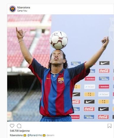 Barça’dan Ronaldinho paylaşımı