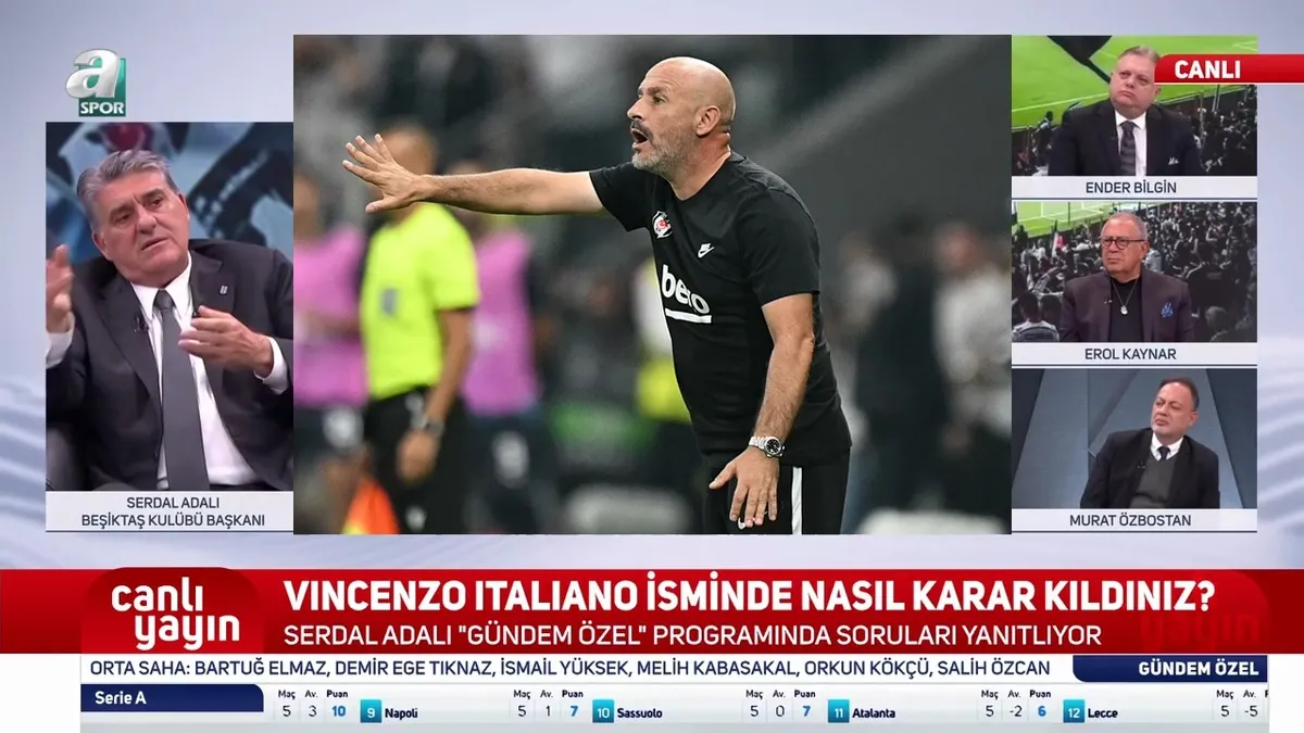 Beşiktaş Başkanı Adalı'dan Vincenzo Italiano açıklaması