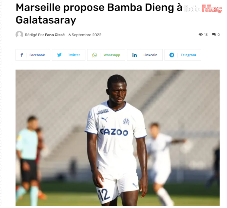 TRANSFER HABERİ: Marsilya Bamba Dieng'i Galatasaray'a teklif etti