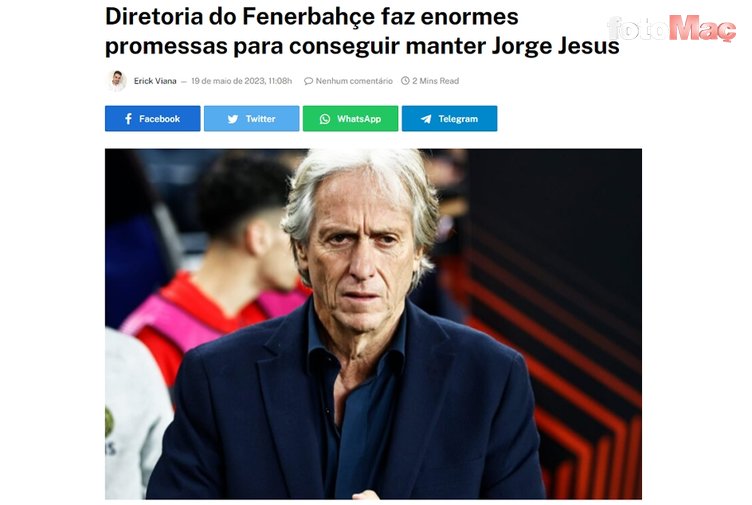 Jorge Jesus Fenerbahçe'de kalma şartını açıkladı! O transfer gerçekleşirse...