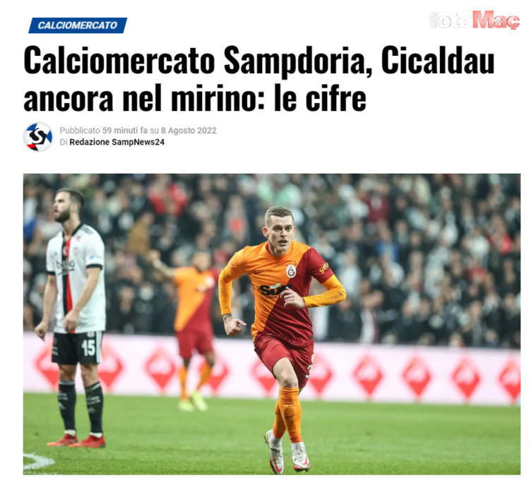 GALATASARAY TRANSFER HABERİ: Sampdoria Cicaldau için devrede