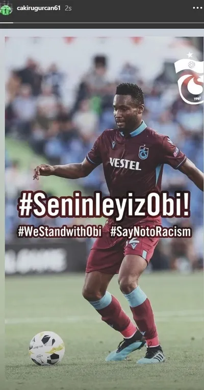 Trabzonsporlu futbolculardan Obi Mikel'e destek - 1