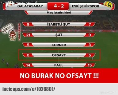 Galatasaray - Eskişehirspor maçı ’caps’leri
