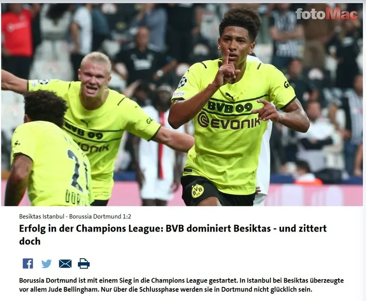 Son dakika spor haberi: Avrupa basını Beşiktaş-Borussia Dortmund maçını böyle gördü!
