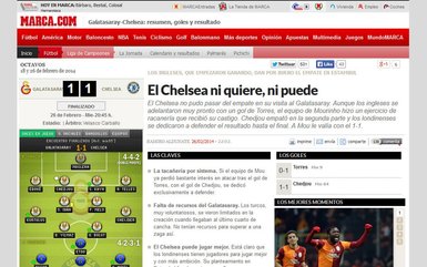 Dış basında G.Saray-Chelsea maçının yankıları