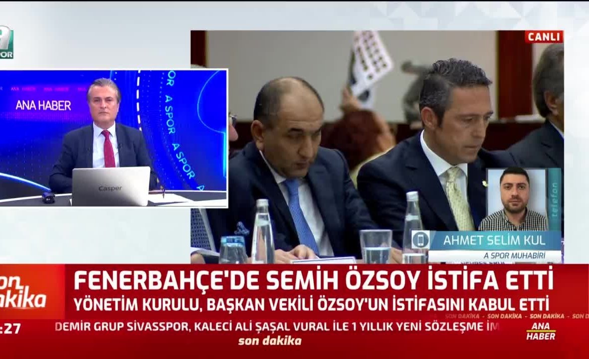 Fenerbahce Baskan Vekili Semih Ozsoy Istifa Etti Videosunu Izle Fotomac Tv