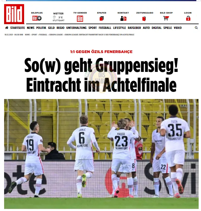 Alman basınından flaş Fenerbahçe Frankfurt maçı yorumu! - 1