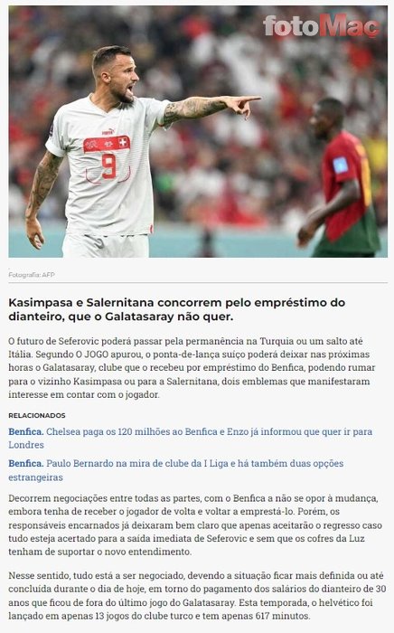 Galatasaray'da Seferovic'in ayrılığı gerçekleşiyor! Kasımpaşa ya da Salernitana'ya...