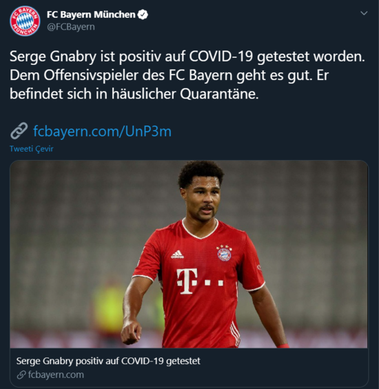 Bayern Münih’in yıldızı Gnabry koronavirüse yakalandı