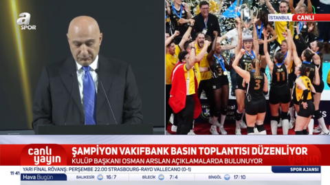 VakıfBank Spor Kulübü Başkanı Osman Arslan'dan Başkan Erdoğan'a teşekkür!