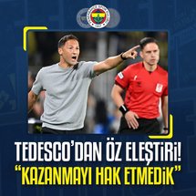 <p>Fenerbahçe'de Domenico Tedesco, 2-2 sona eren Alanyaspor maçı sonrası açıklamalarda bulundu.</p>

<p><strong><span style="background-color:#FFFF00">İŞTE O SÖZLER:</span></strong></p>

<p>"Bugün çok kötü bir ilk yarı geçirdik. İlk 20 dakika fena değildik, topa sahip olduk, pozisyonlar ürettik. 1-0'dan sonra bütün her şey yok oldu. Kafamızı kaybettik. 1 tane negatif olaydan sonra kendimizi bu kadar kaybetmemeliyiz. Öz güvenle alakalı bir şey bu. Takım olarak önde olsanız öz güvenli oluyorsunuz ama girdiğimiz pozisyonları değerlendiremedik. Çok fırsat yarattık ama golleri atamadık. Bu yüzden kazanmayı hak etmedik."</p>

<p><strong>"MOURINHO DÖNEMİNDE FENERBAHÇE'NİN İLK YARILARI HEP ELEŞTİRİLİYORDU. NEDEN İLK YARILARI FENERBAHÇE HEP DAHA KÖTÜ OYNUYOR?"</strong></p>

<p><strong>Domenico Tedesco: </strong>Aslında kötü değil, riskli oynadık. Biz hep atak yapmak istiyoruz, düşüncemiz bu. Son 2 maçta çok pozisyona girdik ama bunu yaparken kontrolü kaybetmemek, top kaybında baskıyı iyi yapmak gerekiyor. Ne zaman orta yapmamız, şut atmamız gerektiğini iyi bilmeliyiz. Rakip çok fazla kontratak imkanı buldu, bunları engellemeliydik. Saha içinde o kafayı kaybetmemek gerekiyor.</p>

<p><strong>"3 OYUNCU TARAFTAR TEPKİSİ ALDI. YORUMUNUZ NEDİR?"</strong></p>

<p><strong>Domenico Tedesco:</strong> Taraftarların her zaman ıslıklama hakkı vardır. Herkesi ıslıklayabilir. Onlar bilet alıp geliyor. Biz sahip olduğumuz her şeye taraftar sayesinde sahibiz. Onlar için oynuyoruz. Dolayısıyla onların da duygularını gösterme hakları var. Kabul etmemiz gerekiyor. Fenerbahçe gibi büyük bir takımda oynamayı istiyorsanız bu durumları kabul etmeniz, güçlü olmanız gerekir. Bu tarz durumlarda oyuncuları desteklemeye çalışıyoruz. Onları anlamamız ve kabul etmemiz gerekiyor.</p>

<div class="ContentRelation ftm" data-close-button="true" relation-id="c791de99-f7c1-4fec-8139-b6df94f30d7f" slave-id="634d0a22-b7b9-4273-bd29-2fee0d0f17a2" template="76" title="nelson-semedo-bu-tip-goller-yememeliydik" type="HABER">
<div class="news-similar blue">
<div class="pic-area"><a href="/fenerbahce/2025/09/17/nelson-semedo-bu-tip-goller-yememeliydik"><img src="https://iaftm.tmgrup.com.tr/a006ce/176/105/0/0/2048/1221?u=https://iftm.tmgrup.com.tr/2025/09/17/1758137353071.jpg" style="height:105px; width:176px"> </a></div>
<a class="news-title" href="/fenerbahce/2025/09/17/nelson-semedo-bu-tip-goller-yememeliydik"><span class="title-wrapper"> <span> Nelson Semedo: Bu tip goller yememeliydik! </span> <span class="read-more"> <span href="/fenerbahce/2025/09/17/nelson-semedo-bu-tip-goller-yememeliydik"> Devamını Oku <i class="flatWeb flaticon-next"></i> </span> </span> </span> <span class="next-news"> <span href="/fenerbahce/2025/09/17/nelson-semedo-bu-tip-goller-yememeliydik"> BUNU DA OKU <i class="flatWeb flaticon-comment"></i> </span> </span> </a></div>
</div>

<div class="ContentRelation ftm" data-close-button="true" relation-id="634414fa-0a2e-49a5-861f-cfe28bf26cf3" slave-id="4389cbe9-7e0d-4fc5-bc0b-13bccffe1aa1" template="76" title="cenk-tosundan-mac-sonu-penalti-aciklamasi" type="HABER">
<div class="news-similar blue">
<div class="pic-area"><a href="/fenerbahce/2025/09/17/cenk-tosundan-mac-sonu-penalti-aciklamasi"><img src="https://iaftm.tmgrup.com.tr/ebeb87/176/105/0/0/800/477?u=https://iftm.tmgrup.com.tr/2025/09/17/cenk-tosundan-mac-sonu-penalti-aciklamasi-1758137918940.jpeg" style="height:105px; width:176px"> </a></div>
<a class="news-title" href="/fenerbahce/2025/09/17/cenk-tosundan-mac-sonu-penalti-aciklamasi"><span class="title-wrapper"> <span> Cenk Tosun'dan penaltı açıklaması! </span> <span class="read-more"> <span href="/fenerbahce/2025/09/17/cenk-tosundan-mac-sonu-penalti-aciklamasi"> Devamını Oku <i class="flatWeb flaticon-next"></i> </span> </span> </span> <span class="next-news"> <span href="/fenerbahce/2025/09/17/cenk-tosundan-mac-sonu-penalti-aciklamasi"> BUNU DA OKU <i class="flatWeb flaticon-comment"></i> </span> </span> </a></div>
</div>

<p> </p>