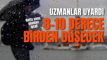 HAFTA SONU PLANLARI İPTAL | Meteoroloji açıkladı: Sıcaklıklar 8-10 derece düşecek (İstanbul hava durumu)