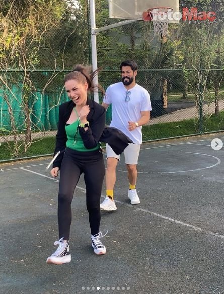 Fahriye Evcen ve Burak Özçivit çifti basketbol maçı yaptı! 'Rakibim büyük' dedi sürpriz sonlu paylaşım geldi