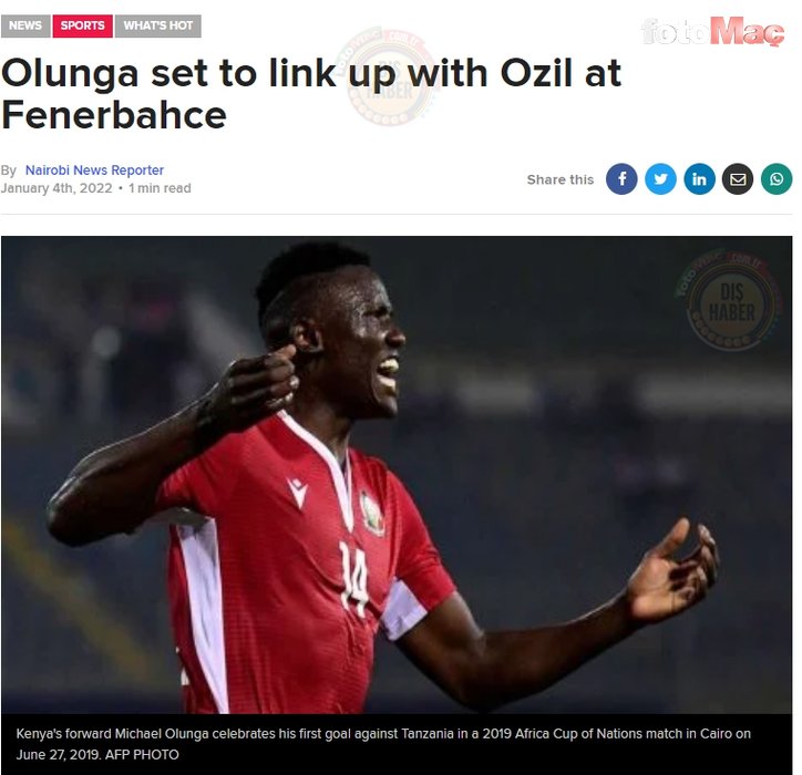 Fenerbahçe'nin Michael Olunga transferini böyle duyurdular! "Mesut Özil..."