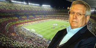 Nou Camp'ta Aziz Yıldırım'a protesto