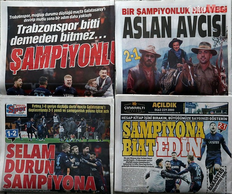 TRABZONSPOR HABERLERİ: Galatasaray galibiyeti Trabzon basınında böyle yankı buldu! "Şampiyonluk..."
