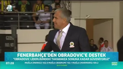>Fenerbahçe'den Obradovic'e destek