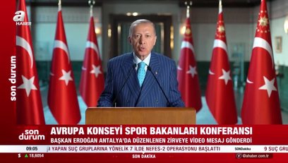 >Başkan Erdoğan'dan Spordan Sorumlu Bakanlar Konferansı'na mesaj