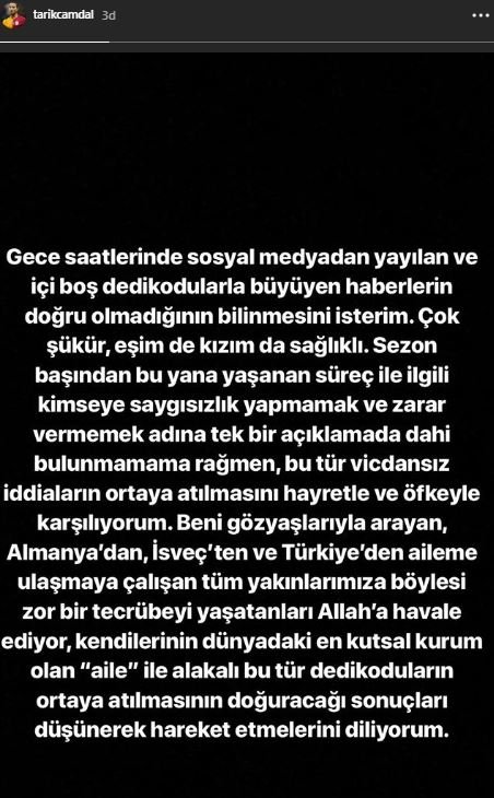 Tarık Çamdal'dan kaza açıklaması