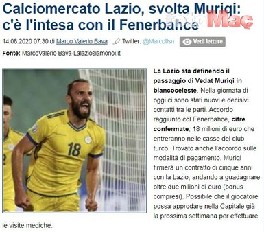 Vedat Muriqi Lazio’yla anlaştı! İşte Fenerbahçe’nin kazanacağı miktar