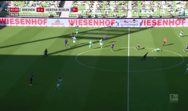 GOL | Werder Bremen 0-2 Hertha Berlin