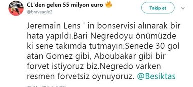 Beşiktaş taraftarından Lens tepkisi