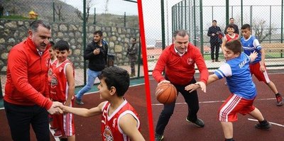 Bakan Bak, Şırnak'ta gençlerle basketbol oynadı
