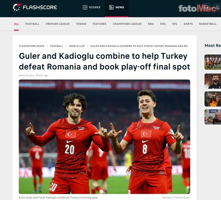 Milli Takım'ın Romanya zaferi dış basında! Arda Güler'e övgüler yağdı