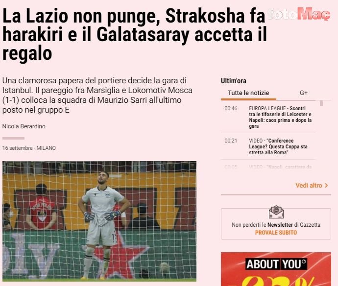 Son dakika spor haberi: Avrupa basını Galatasaray-Lazio maçını böyle gördü!