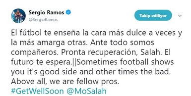 Sergio Ramos’tan Salah’a mesaj