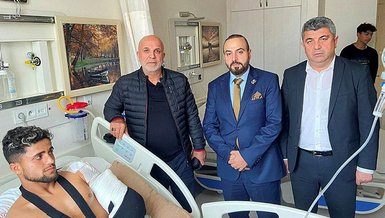 Alanyaspor Başkanı Çavuşoğlu kazada yaralanan Armoni Alanya Kestelsporlu futbolcuları ziyaret etti