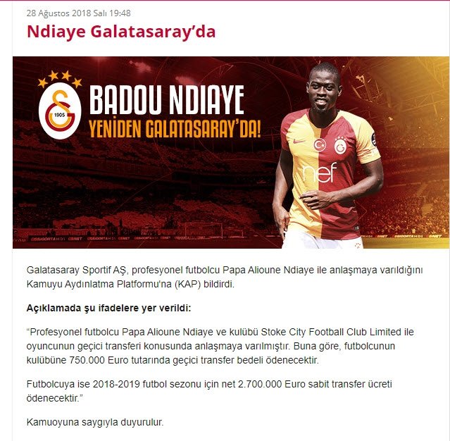 Galatasaray Yeni Transferi Kap A Bildirdi Son Dakika Galatasaray Haberleri Fotomac