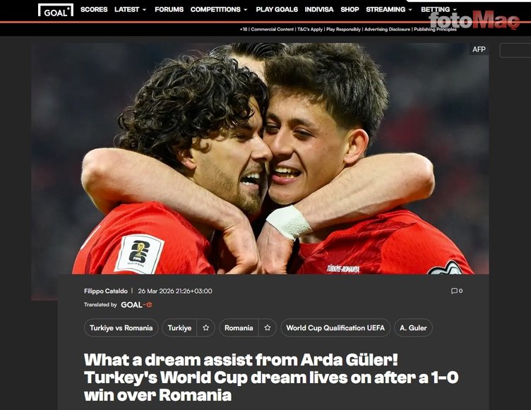 Milli Takım'ın Romanya zaferi dış basında! Arda Güler'e övgüler yağdı