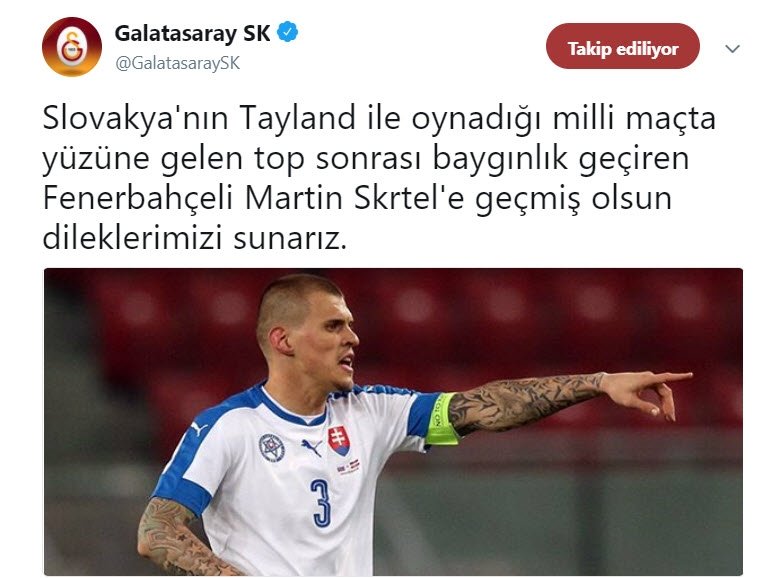 Galatasaray Dan Skrtel E Gecmis Olsun Mesaji Son Dakika Super Lig Haberleri Fotomac