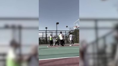 Başkan Recep Tayyip Erdoğan'ın basketbol oynadığı anlar paylaşıldı!
