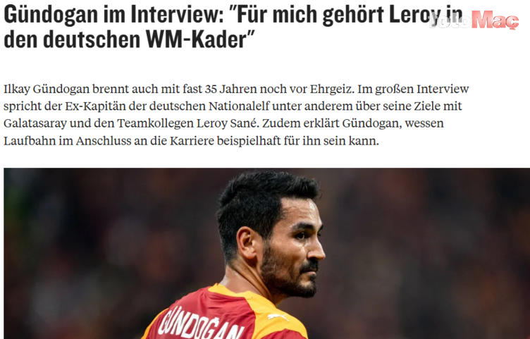 GALATASARAY HABERİ - İlkay Gündoğan’dan Leroy Sane’ye destek! “Almanya kadrosunda olmalı”