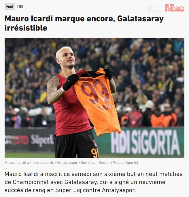 GALATASARAY HABERLERİ - Mauro Icardi'nin performansı Avrupa basınında!
