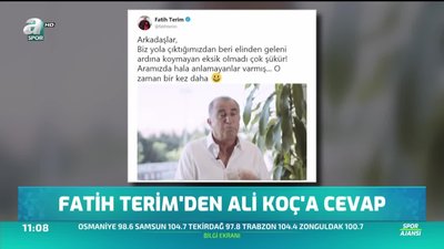 >Fatih Terim'den Ali Koç'a cevap