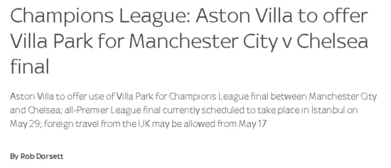 Son dakika spor haberi: Aston Villa'dan tepki çeken başvuru! Şampiyonlar Ligi finali... - 1