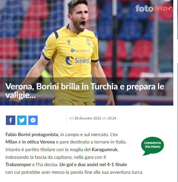 TRANSFER HABERİ: Fabio Borini İtalya yolcusu! Hellas Verona devre arasında...