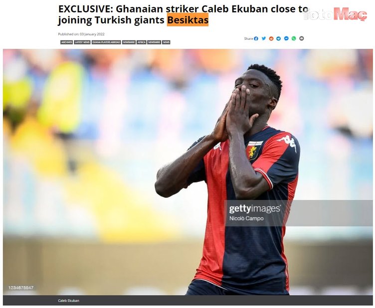 BEŞİKTAŞ TRANSFER HABERİ: Gana basını duyurdu! Caleb Ekuban Beşiktaş'a geliyor (BJK spor haberi)