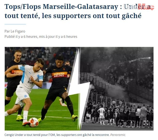 GALATASARAY HABERLERİ - Fransız basını Marsilya-Galatasaray maçını böyle gördü