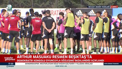 >Beşiktaş'ın yeni transferi Arthur Masuaku antrenmana çıktı!